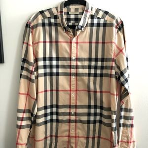 Burberry Men Check Print Shirt